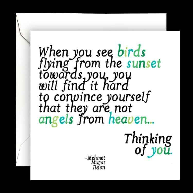 "when you see birds flying" card
