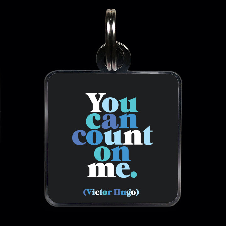 "count on me" pet collar charm