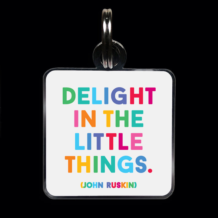 "delight in the little things" pet collar charm
