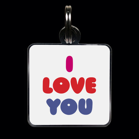 "i love you" pet collar charm