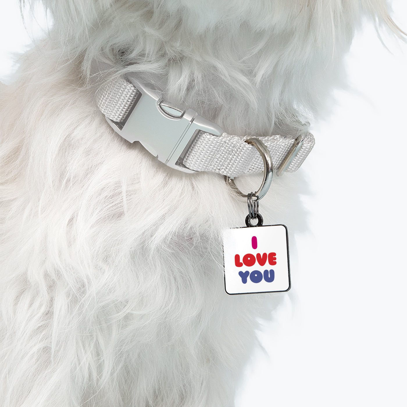 "i love you" pet collar charm