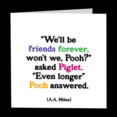 "friends forever pooh" card