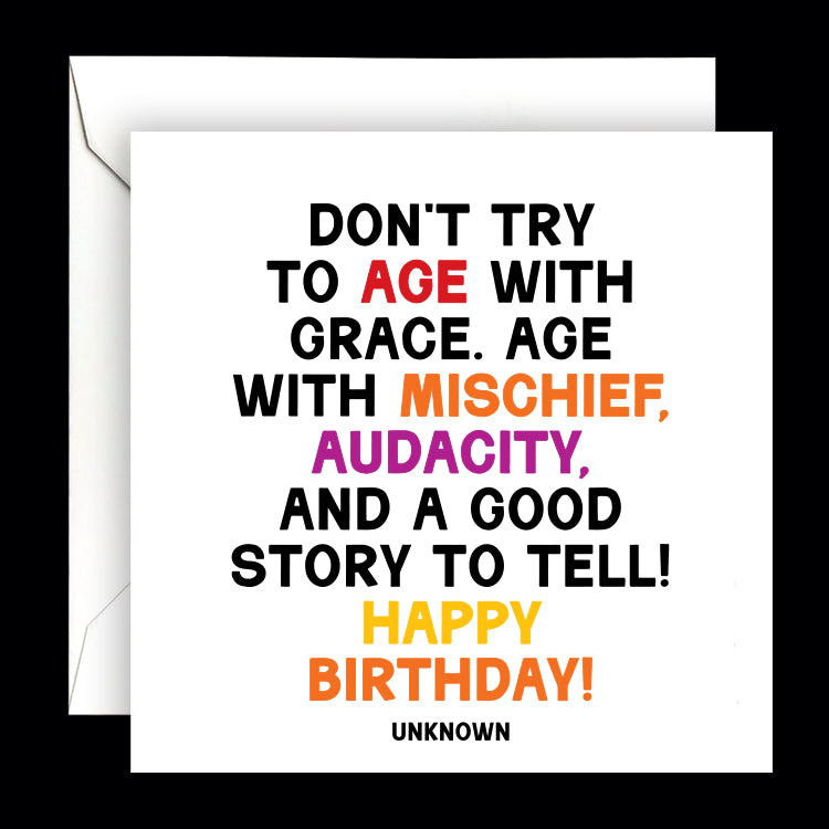 "don't age with grace" card