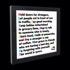 "hold doors for strangers" card