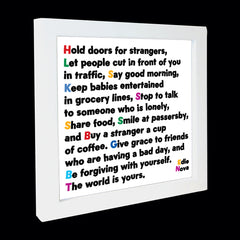 "hold doors for strangers" card