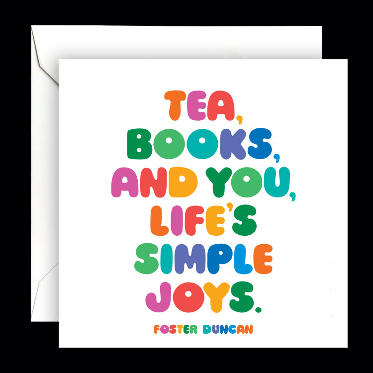 "tea, books, and you" card