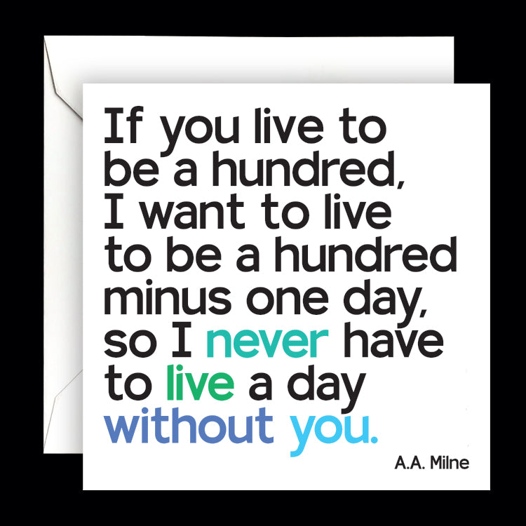 "live to be a hundred" card