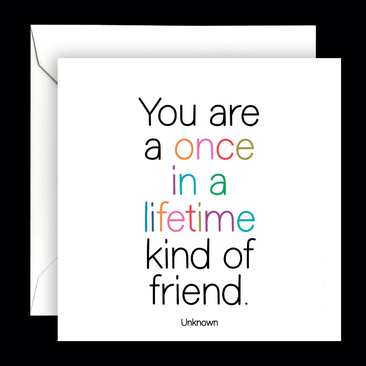 "once in a lifetime" card