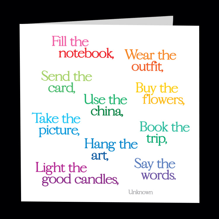 "fill the notebook" card