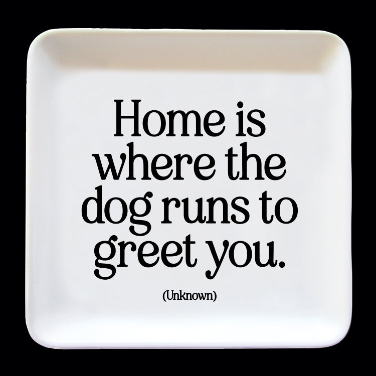 "home is where the dog runs" trinket dish