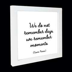"we remember moments" card