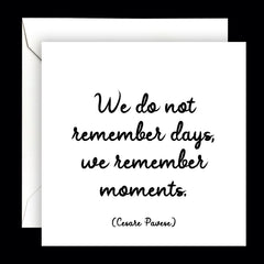 "we remember moments" card