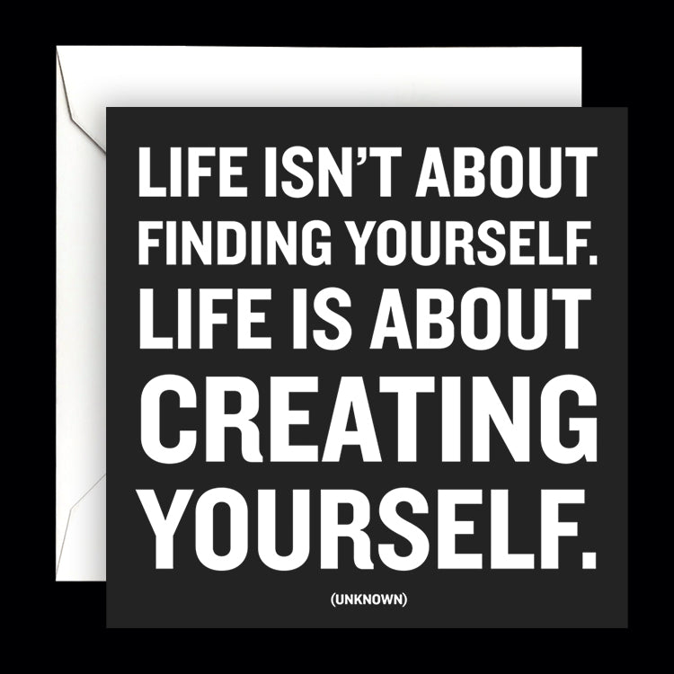 "creating yourself" card
