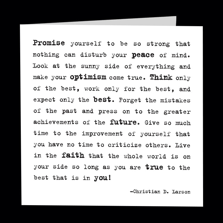 "promise yourself" card
