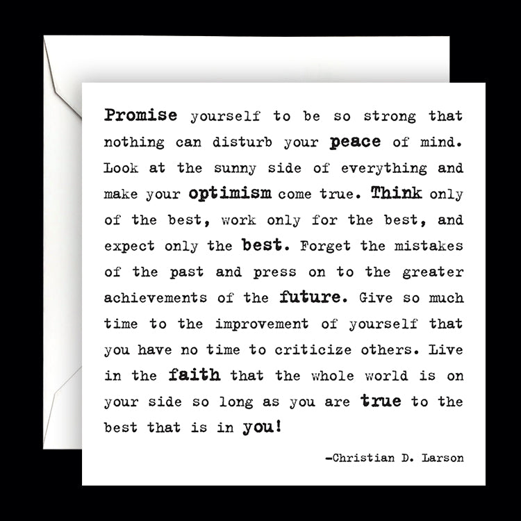 "promise yourself" card