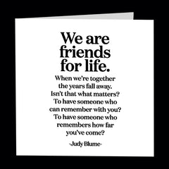 "we are friends for life" card