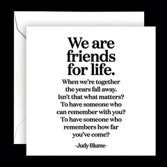 "we are friends for life" card