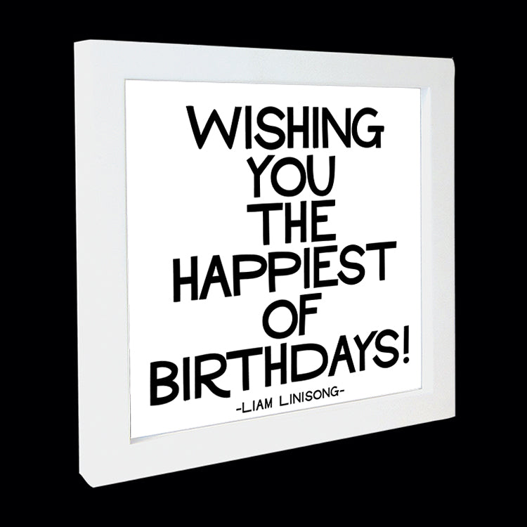 "wishing you the happiest of birthdays" card