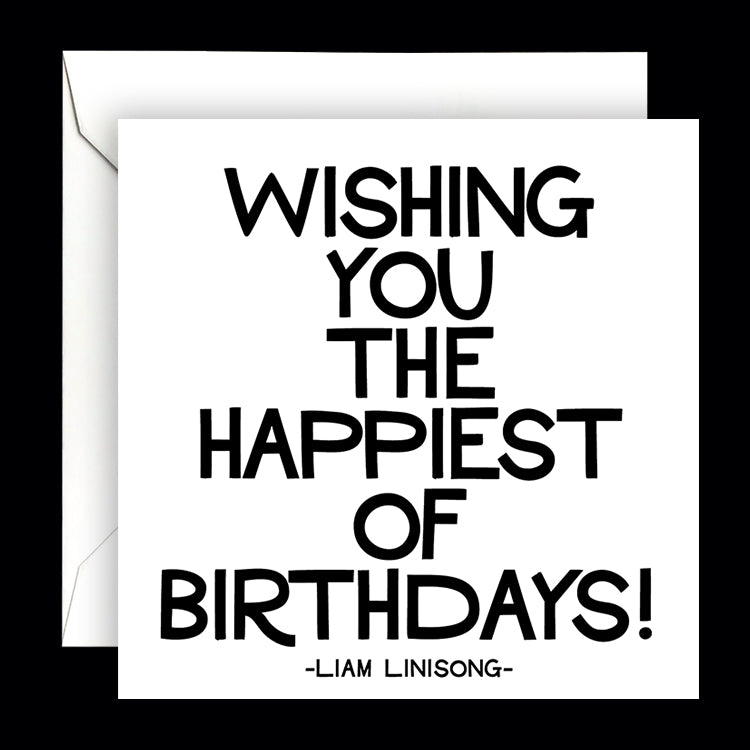 "wishing you the happiest of birthdays" card