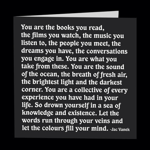 "you are the books you read" card