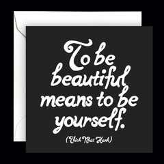 "to be beautiful" card