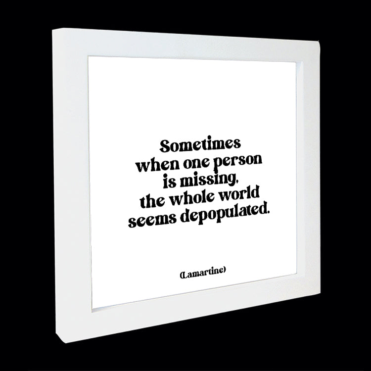"sometimes when one person is missing" card