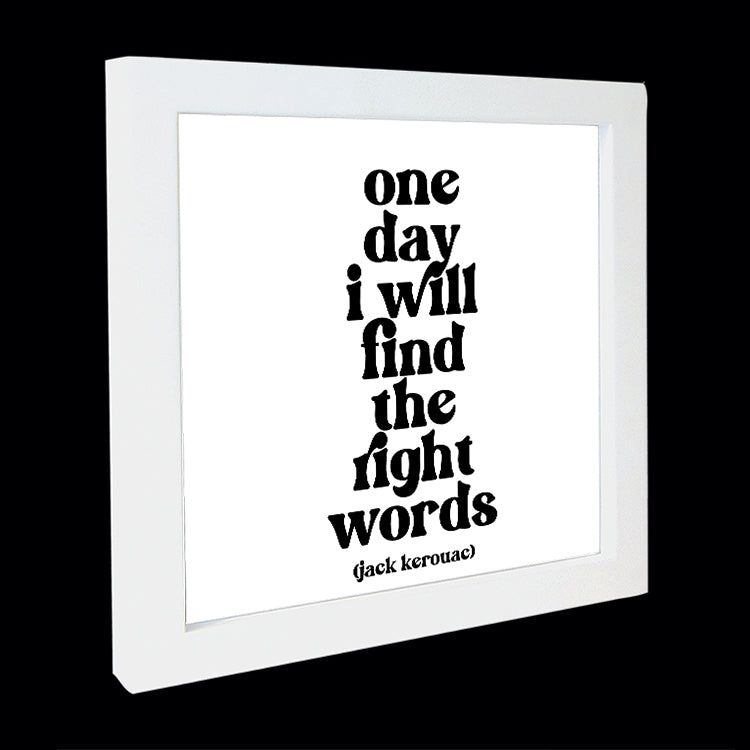 "one day i will find the right words" card