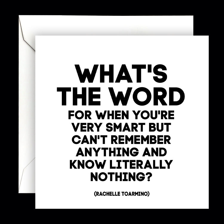 "what's the word" card