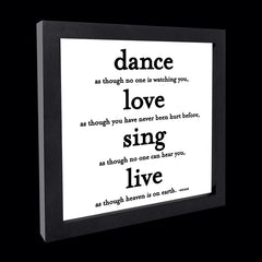 "dance, love, sing" card