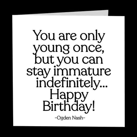 "only young once" card