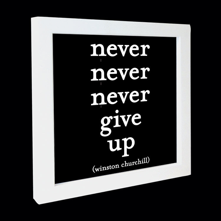 "never give up" card