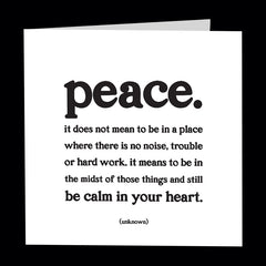 "peace" card