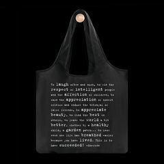 "to laugh often" fold-up bag