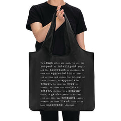 "to laugh often" fold-up bag