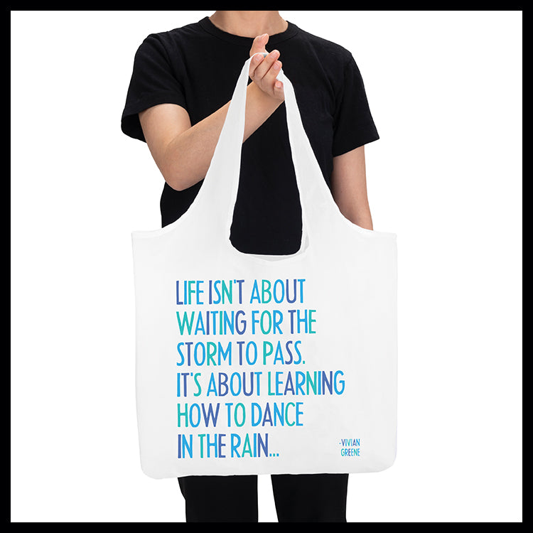 "dance in the rain" reusable bag