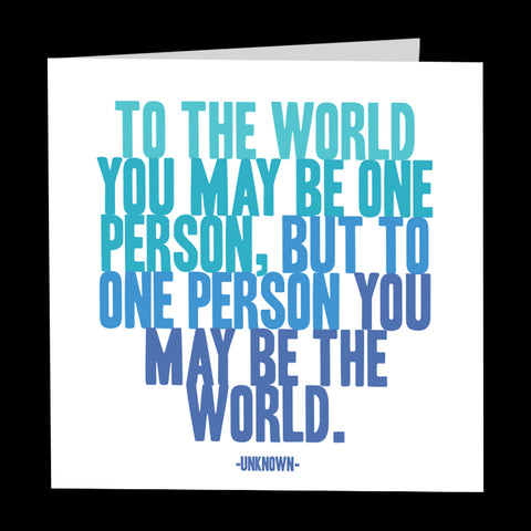 "to the world" card
