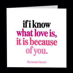 "if i know what love is" card