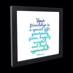 "your friendship is a special gift" card