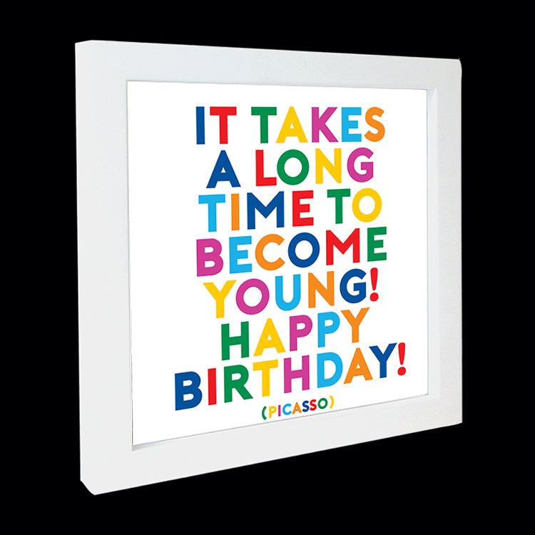 "takes a long time to become young!" card