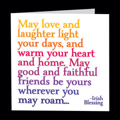 "may love and laughter" card