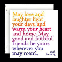 "may love and laughter" card