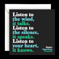 "listen to the wind" card