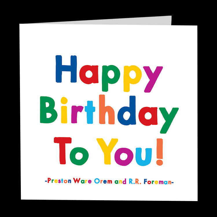 "happy birthday to you!" card