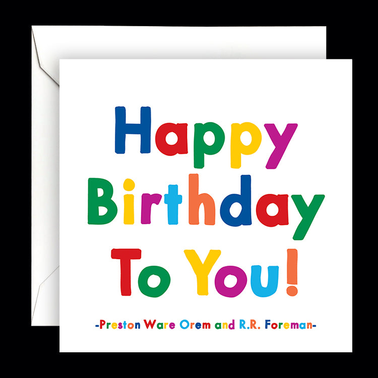 "happy birthday to you!" card