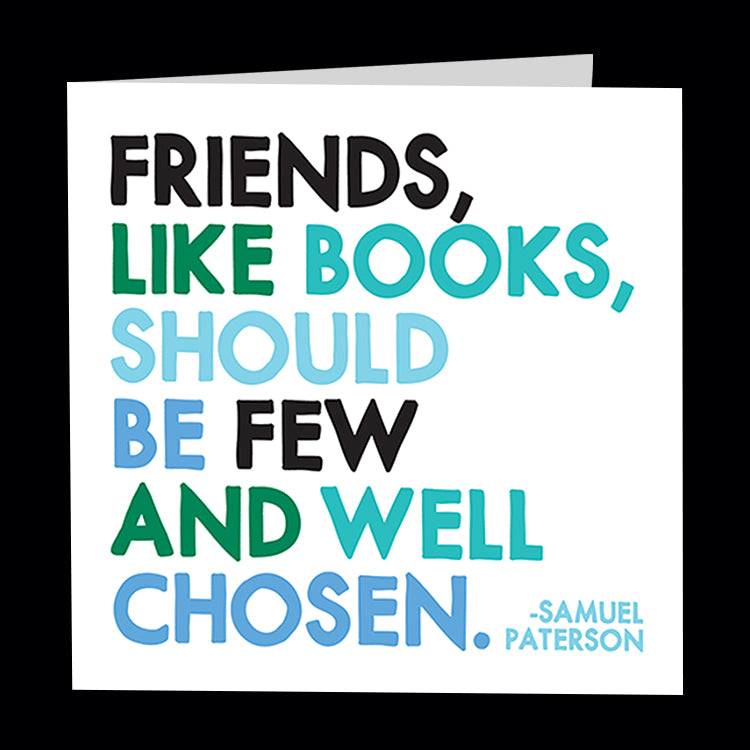 "friends, like books" card