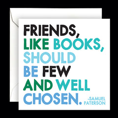 "friends, like books" card