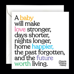 "a baby will make" card