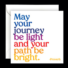 "journey be light" card