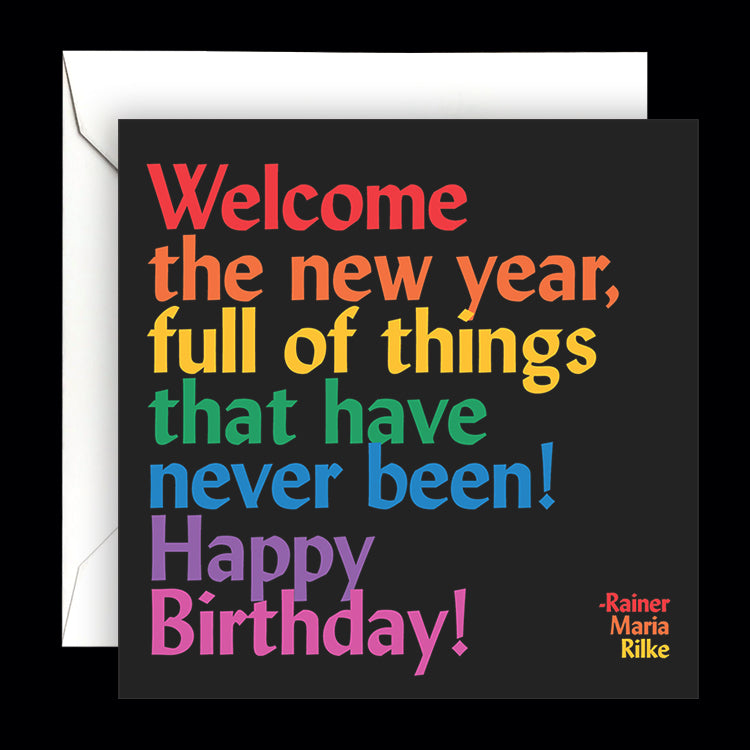 "welcome the new year" card