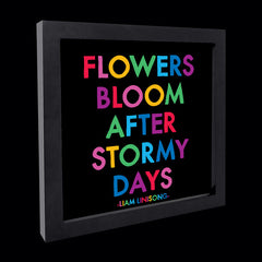 "flowers bloom" card